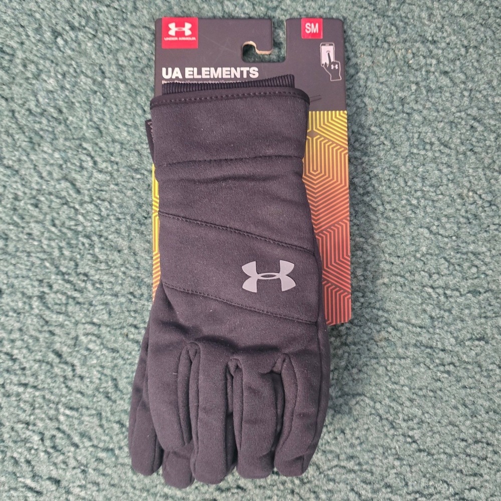 Under Armour Mens Small/Medium ColdGear Infrared Fleece Gloves Black Coldgear